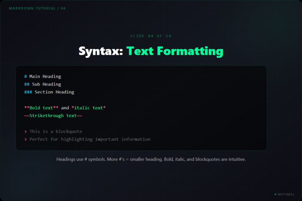 Syntax: Text Formatting