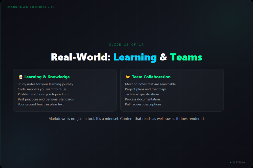 Real-World: Learning & Teams