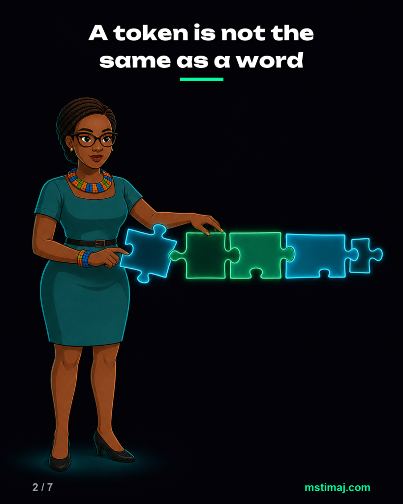A token is not the same as a word