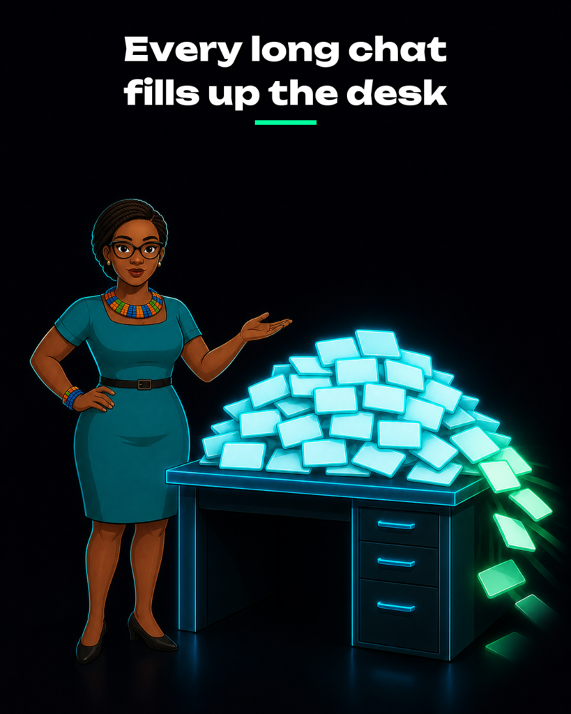 Every long chat fills up the desk