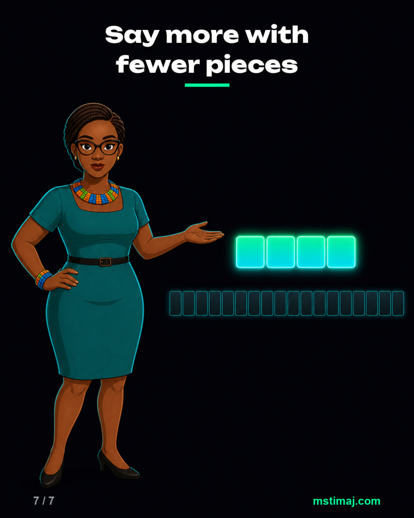 Say more with fewer pieces