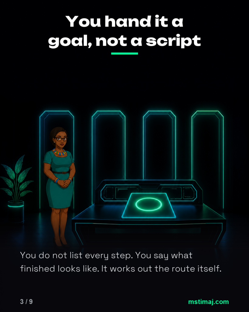 You hand it a goal, not a script
