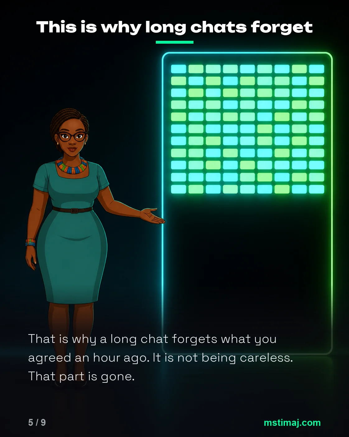 What Is a Context Window? Why Long Chats Start Forgetting, panel 5 of 9