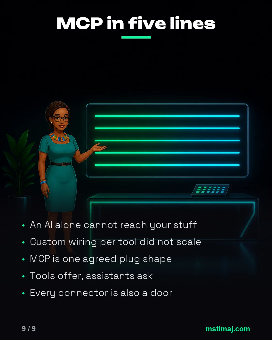 What Is MCP? The Universal Adapter for AI Tools, panel 9 of 9